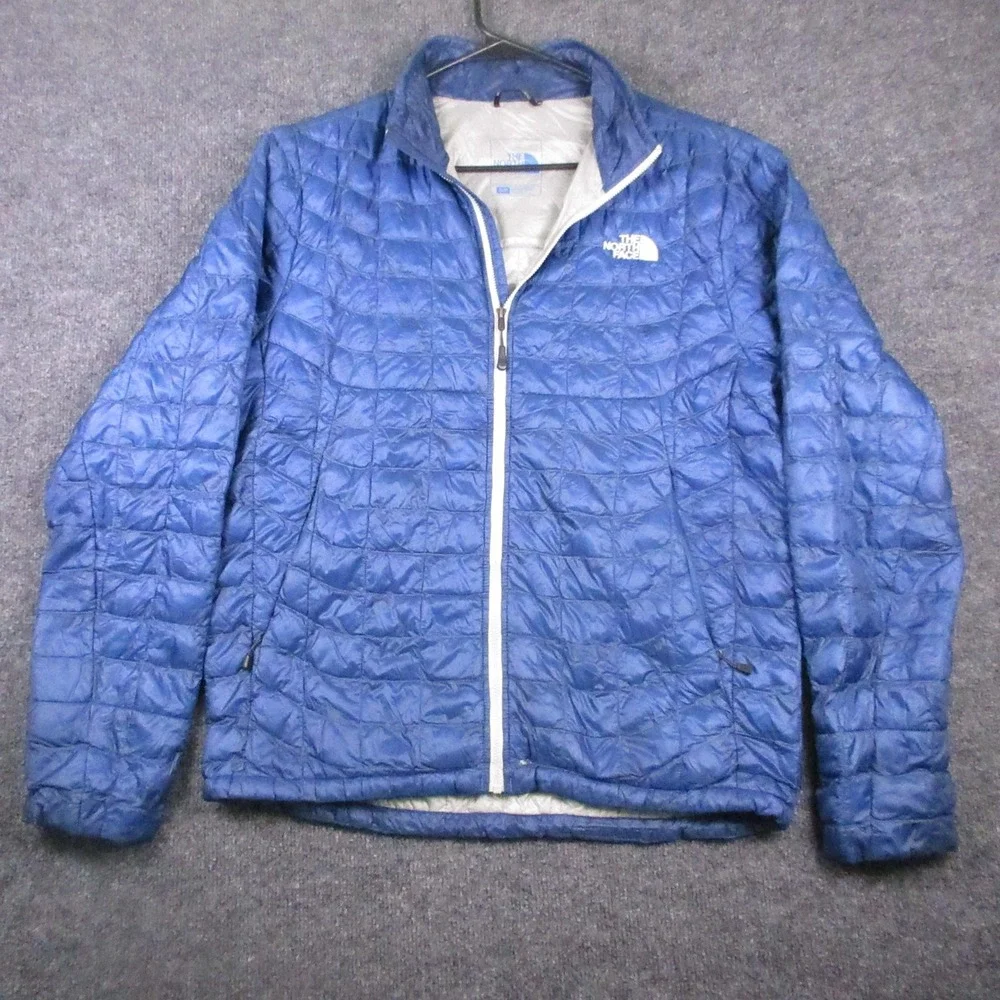 The North Face Jacket Mens Small Blue Thermoball Quilted Puffer Full Zip